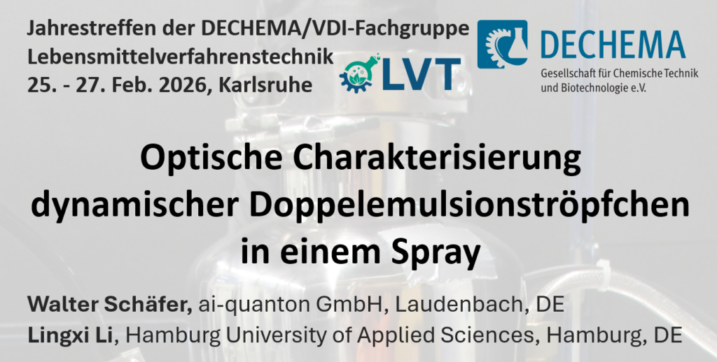 DECHEMA 2026 in Karlsruhe – Optical Characterization of Dynamic Double-Emulsion Droplets in a Spray