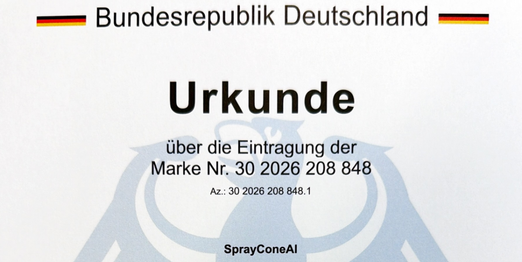 SprayConeAI® Trademark Registered in Germany – A New Step Toward Scalable Spray Analysis